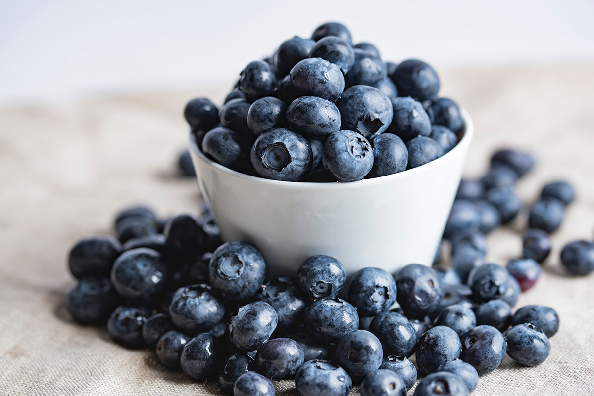 Bowl of Blueberries. Athlete in Training